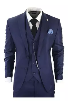 Костюм-тройка TruClothing James, темно-синий