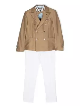 Костюм-тройка в полоску Colorichiari, коричневый