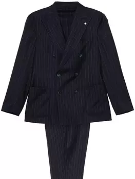 Костюм в тонкую полоску LUIGI BIANCHI MANTOVA, синий
