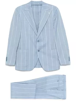 Костюм в тонкую полоску LUIGI BIANCHI MANTOVA, синий