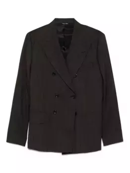 Костюм в тонкую полоску с двубортным пиджаком Reveres 1949, коричневый