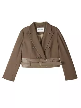 Костюм женский MSlan в клетку, коричневый