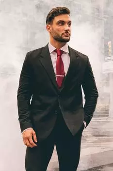 Костюмная куртка оверсайз с изогнутыми швами Boohoo, черный