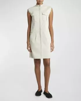 Костюмное мини-платье из хлопкового твила Erica Proenza Schouler, цвет Wheat