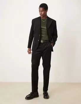 Костюмные брюки Bowie классического кроя вельветового цвета черного цвета Selected Homme