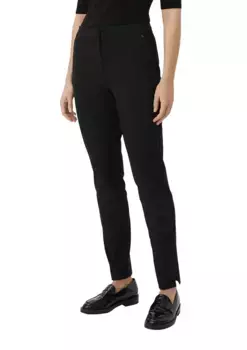 Костюмные брюки Comma из вискозы приталенного кроя, черный