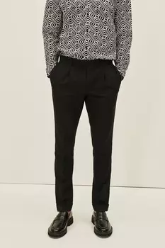Костюмные брюки EDIT приталенного кроя Next, черный