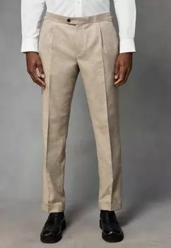 Костюмные брюки HERRINGBONE REGULAR FIT Next, бежевый