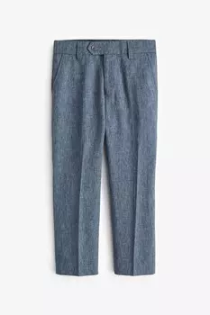 Костюмные брюки из льна (от 12 до 16 лет) Next, синий