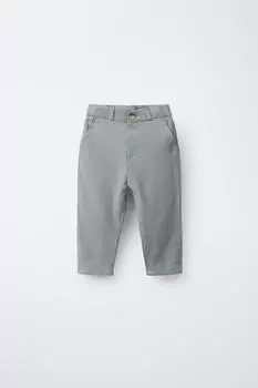 Костюмные брюки из льняной смеси ZARA, серый