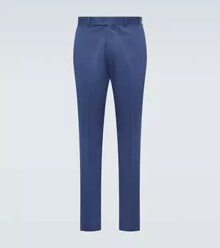 Костюмные брюки из смесового хлопка Zegna, синий