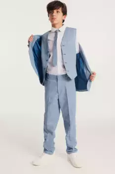 Костюмные брюки из структурированной ткани H&M, синий