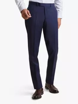 Костюмные брюки из твила приталенного кроя Moss 1851, темно-синие