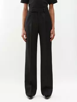 Костюмные брюки из твила в тонкую полоску Saint Laurent, черный