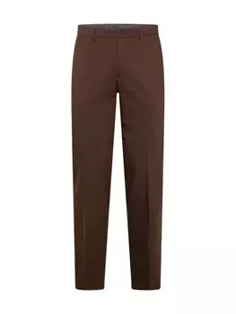 Костюмные брюки JACK & JONES Slim fit Pleated Pants JPRBUSHWICK HARRY, темно-коричневый