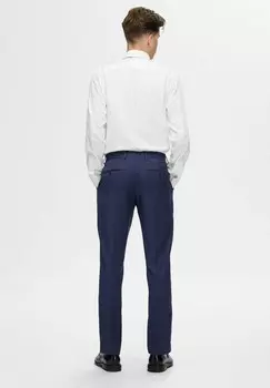 Костюмные брюки KARIERTE SLIM FIT Selected Homme, темно-синий