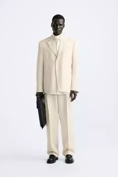 Костюмные брюки лен - вискоза ZARA, песок