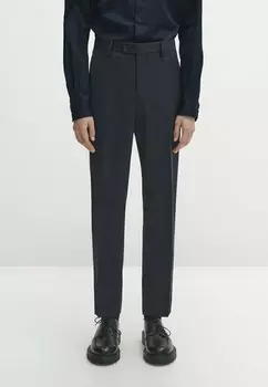 Костюмные брюки Massimo Dutti, темно-синий меланж