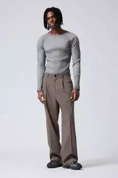 Костюмные брюки оверсайз uno Weekday, серый