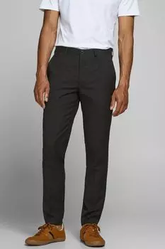 Костюмные брюки приталенного кроя Jack & Jones, черный