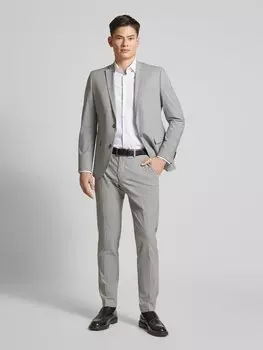 Костюмные брюки прямого кроя из смесовой вискозы с тонкой тканой структурой, модель «SO PURE» s.Oliver BLACK LABEL, светло-серый