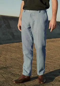 Костюмные брюки REGULAR FIT TAILORED LINEN Next, синий
