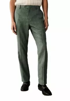 Костюмные брюки REGULAR FIT TAILORED LINEN Next, зеленый