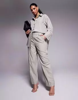 Костюмные брюки River Island широкого кроя бежевого цвета