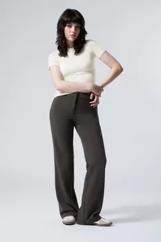 Костюмные брюки с клешами Weekday, коричневый