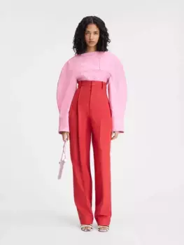 Костюмные брюки с очень завышенной талией Le pantalon Curzio Taille Haute Jacquemus, красный
