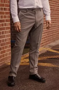 Костюмные брюки с узором «елочка» Next, коричневый