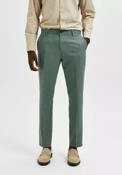 Костюмные брюки SLHSLIM-OASIS TRS NOOS Selected Homme, светло-зеленый/меланж