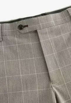 Костюмные брюки SLIM FIT TRIMMED CHECK Next, коричневый