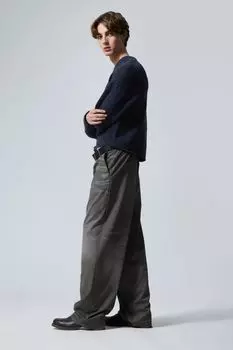 Костюмные брюки свободного кроя H&M, серый