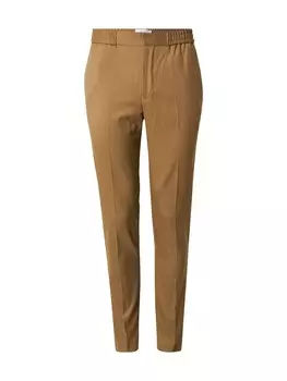 Костюмные брюки TOPMAN Regular Pleated Pants, темно-бежевый