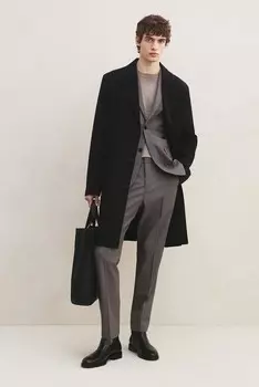 Костюмные брюки узкого кроя H&M, коричневый