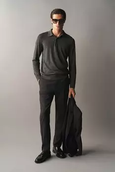 Костюмные брюки узкого кроя H&M, серый