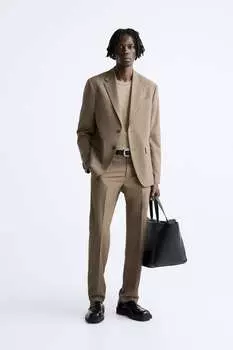 Костюмные брюки ZARA, коричневый
