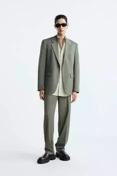 Костюмные брюки ZARA, зеленый