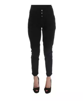 Костюмные национальные хлопковые укороченные джинсы узкого кроя Costume National, черный