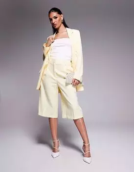 Костюмные шорты River Island светло-желтого цвета