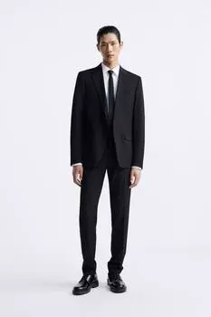 Костюмный блейзер приманного кроя ZARA, черный