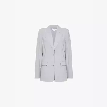 Костюмный блейзер свободного кроя с заостренными лацканами из эластичной ткани Good American, серый