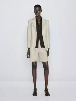 Костюмный пиджак из 100% льна на двух кнопках Massimo Dutti