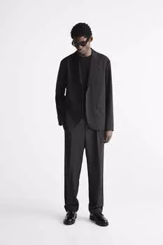 Костюмный пиджак в полоску — ограниченная серия ZARA, черный ДУБЛЬ