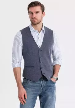 Костюмный жилет ELEGANT STRUCTURED - Waistcoat Ombre, темно-синий