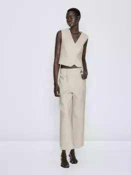Костюмный жилет из 100% льна Massimo Dutti