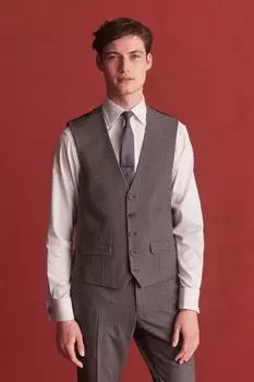 Костюмный жилет из полушерсти Next, серый