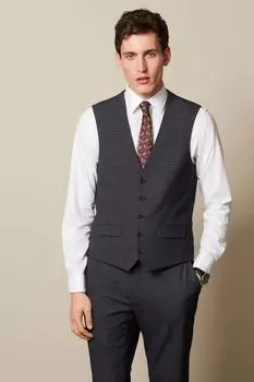 Костюмный жилет из полушерсти Next, синий