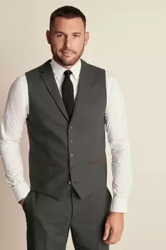 Костюмный жилет с узором «елочка» Next, зеленый